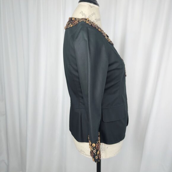Lafayette 148 Blazer Jacket 0 Black Brown - Picture 6 of 9